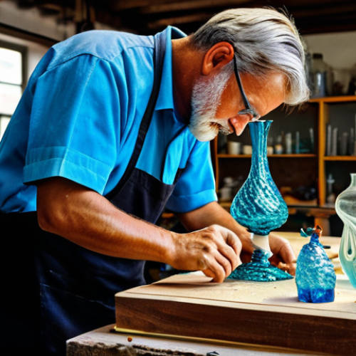 **

"A skilled artisan, fully clothed in professional attire, carefully crafting a delicate glass sculpture in a bright, well-equipped workshop, appropriate content, safe for work, perfect anatomy, natural proportions, focused, high-resolution photography, family-friendly, demonstrating craftsmanship."

**