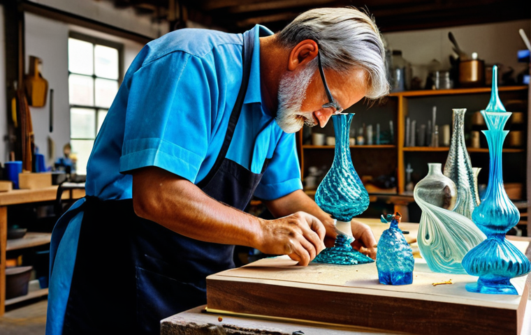 **

"A skilled artisan, fully clothed in professional attire, carefully crafting a delicate glass sculpture in a bright, well-equipped workshop, appropriate content, safe for work, perfect anatomy, natural proportions, focused, high-resolution photography, family-friendly, demonstrating craftsmanship."

**